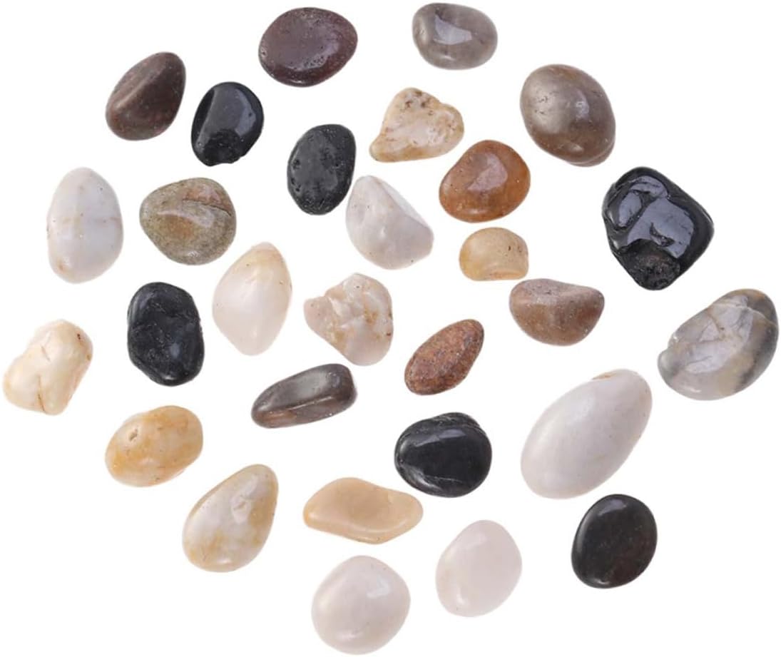 Abaodam Natural Fish Tank Gravel Pebbles – Smooth 2-3cm Polished River Rocks for Aquarium Decoration, 1500g Landscape Stones for Fish Tanks, Gardens, and Potted Plants