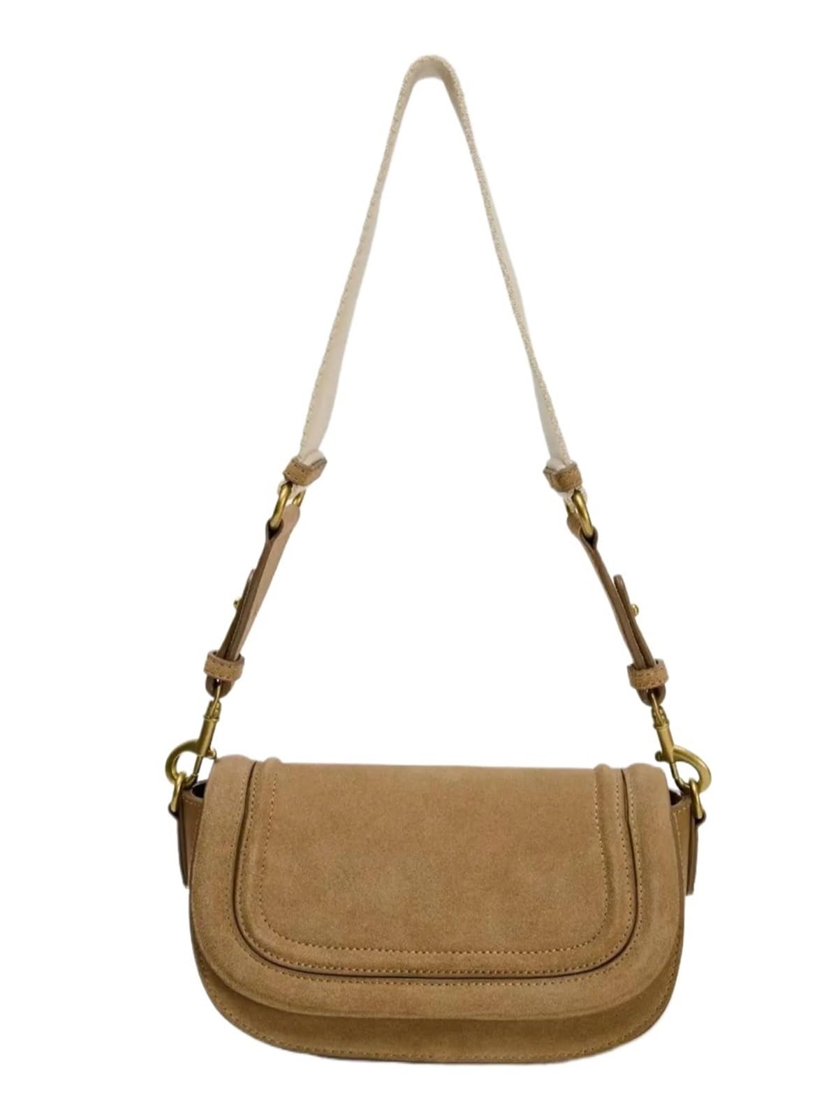 Bolso Serraje Bolso bandolera retro de color sólido, gran capacidad, ajustable y multifuncional