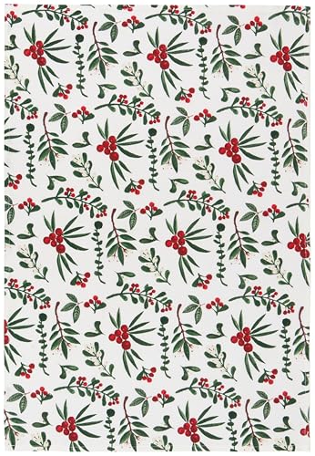 Image of Now Designs Winterberry Baker's Floursack Christmas Dishtowels Set of 3 - Festive Kitchen Towels for Holiday Baking