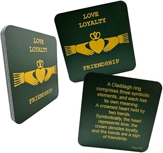 Claddagh Cards Bulk Gift Set Wallet Sized Cardstock Traditional Irish Symbol Explained Galway Ireland Cutural Legend Story Bundle, Pack of 10