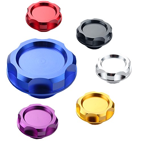Dewhel Billet Engine Oil Fuel Filler Tank Cap Cover For Honda Acura Civic TL Color Silver