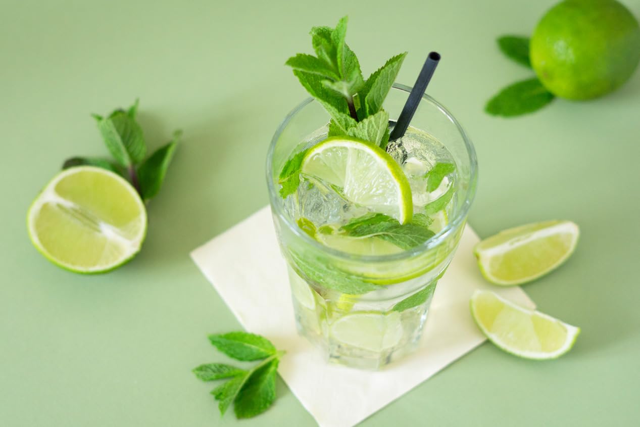 Sciroppo per cocktail biologico Höllinger Mojito - Organic Lime-Mint Syrup, Alcohol-Free, Vegan, 3x500ml Glass Bottle, Caribbean Flavor