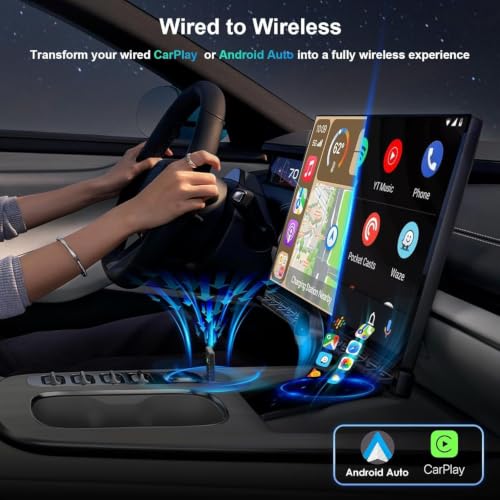 PWAYTEK Wireless CarPlay and Android Auto Adapter, 2-in-1 Mini USB Dongle, Convert Wired CarPlay to Wireless, Fast & Stable Connection for iPhone iOS 10+ and Android 11+ by PWAYTEK - Used condition - Image 5