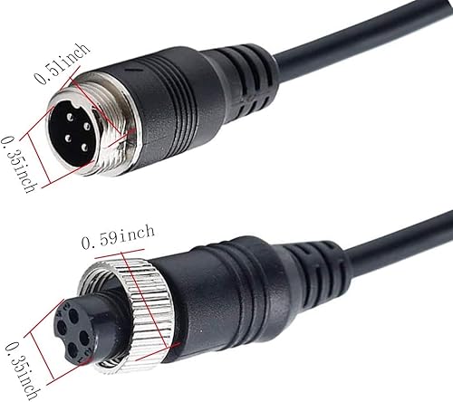 Miniatura 7 de PEN Cable de extensión de aviación de 4 pines para cámara de visión trasera CCTV, camión, remolque, autocaravana, autobús, autocaravana, monitor de