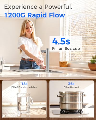 Image of Waterdrop X12 Alkaline Mineral Reverse Osmosis System, 1200 GPD, Under-Sink | NSF /ANSI 42 & 58 & 372 Certified, 11-Stage Filtration, Tankless RO System, 3:1 Pure to Drain, Smart Silver Faucet, BPA Free