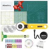 KingTool Rotary Cutter Set- 45mm Cutter Kit with A3 Cutting Mat, 3 Replacement Blades, Quilting Rule