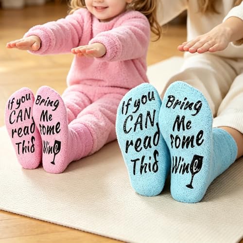 Image of Benefeet Sox Women Wine Sock Fuzzy If You Can Read This Bring Me Wine Socks Funny Gifts Mom Novelty Fluffy Cozy Saying Sock