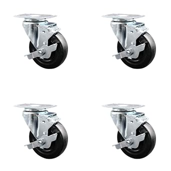 Avantco 17816412 - Fits Select Avantco Refrigeration Equipment - Replacement Caster Set - Includes 4 Swivel Casters with Brakes - Set of 4 - Service Caster Brand