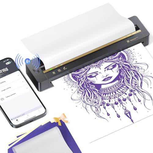 TATTMUSE 2025 New Launch Tattoo Stencil Printer, Thermal Wireless Tattoo Printer, Bluetooth Template Machine for Tattooing, Tattoo Machine with 5pcs...