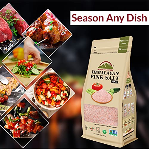 Himalayan Chef Pink Himalayan Salt, Fine Grain - 2 Lbs Bag #TOP3