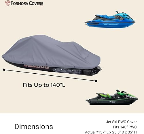 Miniatura 3 de Funda para embarcaciones personales, motos de agua, color gris carbón, de hasta 3.56 m (3 tamaños disponibles)., gris