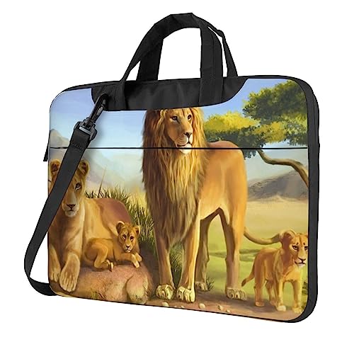 Porte-documents famille de lion VACSAX sac pour ordinateur portable au design sauvage