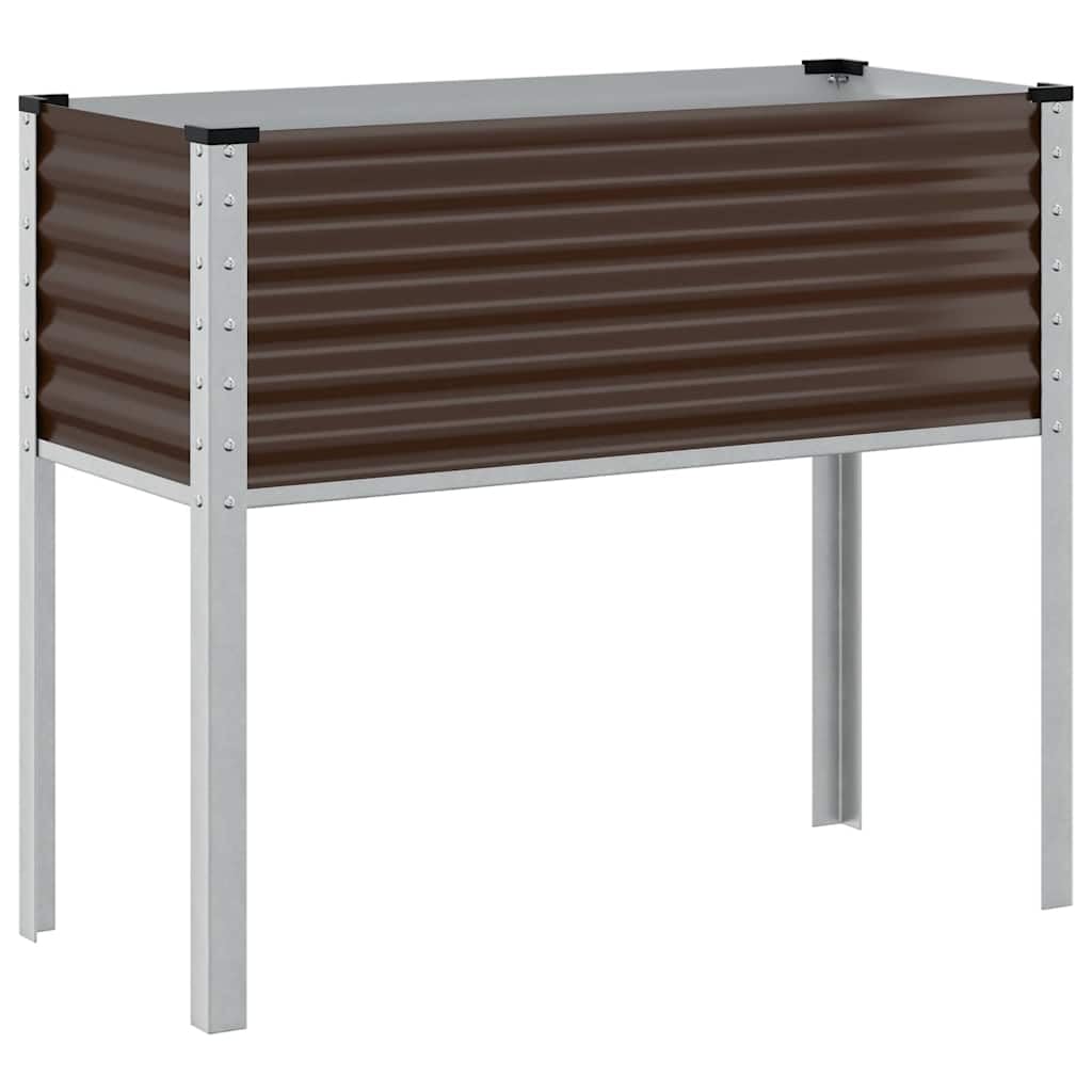Jardinera marrón de acero 100 x 45 x 90 cm, jardinera para balcón y jardín, jardinera de gran volumen, resistente a la intemperie, ideal para patio y cultivo de hortalizas