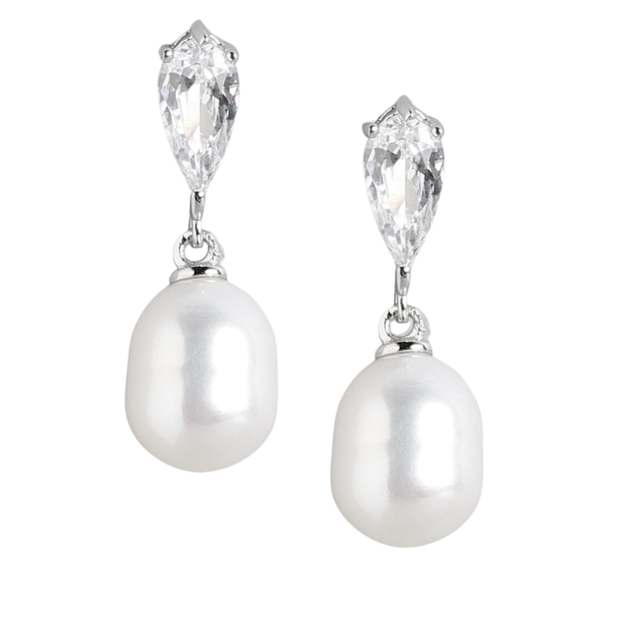 ZAVYA 925 Sterling Silver Freshwater Pearl Minimal Silver Plating Drop Earrings | | Gift for Women and Girls | With Certificate of Authenticity and 925 Hallmark (B0CKLV315X) Amazon Price History, Amazon Price Tracker