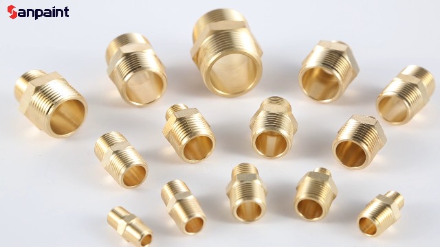 4PCS 3/4" NPT Hex Nipple – Solid Brass Pipe Fittings, Male Threaded Connectors