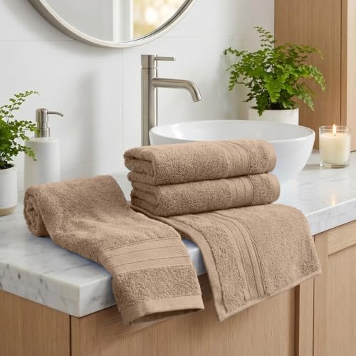 Image of TRIDENT Soft Comfort Air Rich Towel 100% Cotton Hand Towel for Daily use, 500 GSM Highly Absorbent Towels for Men /Women, 4Pc Hand Towel Set (41 cm X 66 cm), Acorn