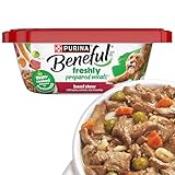 Purina Beneful Wet Dog Food Freshly Prepared Meals Beef Stew with Peas, Carrots, Rice, and Barley - (Pack of 8) 10 oz. Tubs