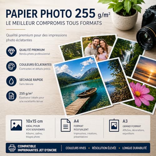 Micro Application Papier Photo Brillant 13x18 - Premium - 255 g/m² - 50 feuilles blanc MA-5347 – vue 7