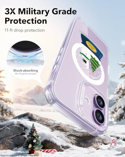 Image of ESR for iPhone 17 Case, Camera Control Cover, Compatible with MagSafe, Shockproof Military-Grade Protection, Magnetic Phone Case for iPhone 17, Classic Hybrid Case, Christmas Globe