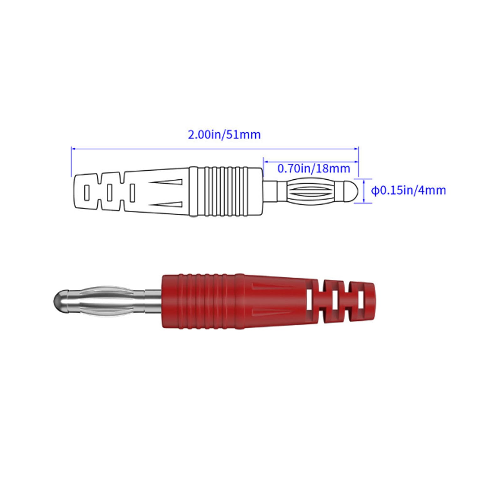 P1041 2 cavi di prova morbidi RV da 4 mm con spina a banana per P1041 2 cavi di prova morbidi RV da 4 mm con spina a banana per