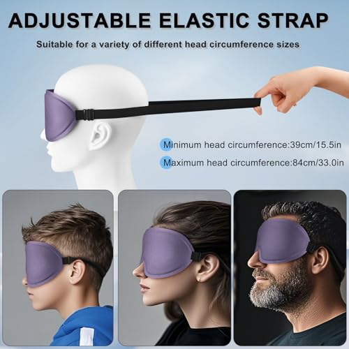 Image of Tobfit Blackout Sleep Mask for Women Men Zero Eye Pressure Eye Mask, Lycra Fabric 3D Ergonomic Design Eye Movement and Eyelash Friendly, Ultra Comfortable Blindfold for Sleeping Blue-Gray