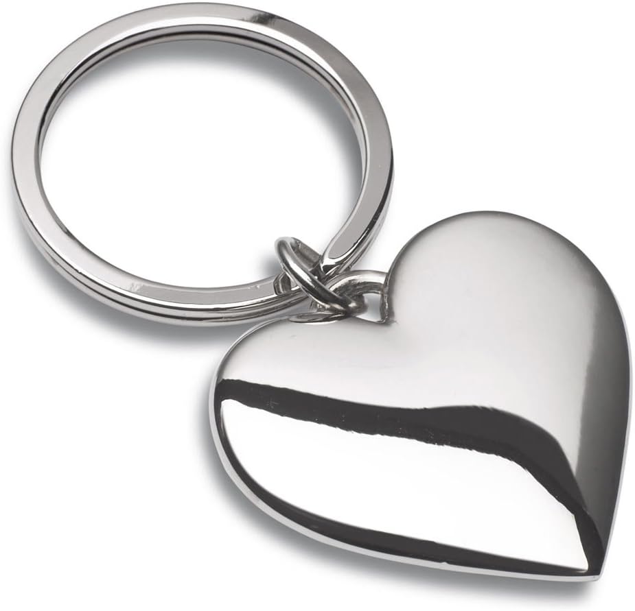 Key Ring Chrome Love Heart Keyring, Silver
