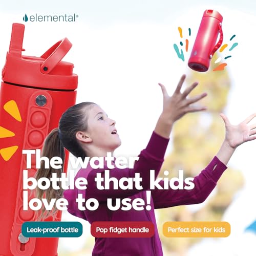 Botella de Agua Aislada para Niños Elemental Iconic 14oz con Pajilla y Asa Pop-It miniatura 5