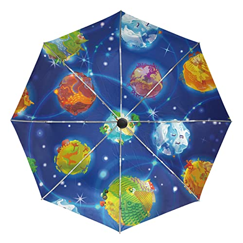 Parapluie incassable automatique bleu espace pour ne plus redouter les tempêtes