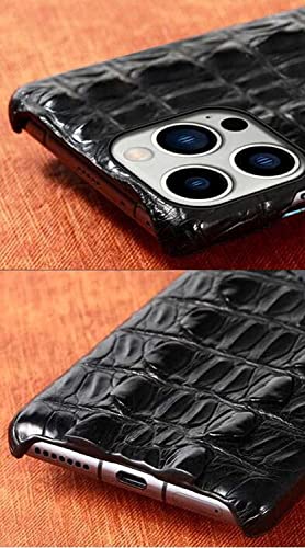 Coque iPhone 14 Pro cuir crocodile luxe cadeau crâne