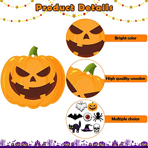 24 Pcs Halloween Wooden Hanging Ornaments Wooden Pumpkin Ghost Witch Hat Spiders Bats Ornaments Halloween Wood Hanging Signs Halloween Wooden Decors With Rope For Party Decoration (Classic Style) #TOP3