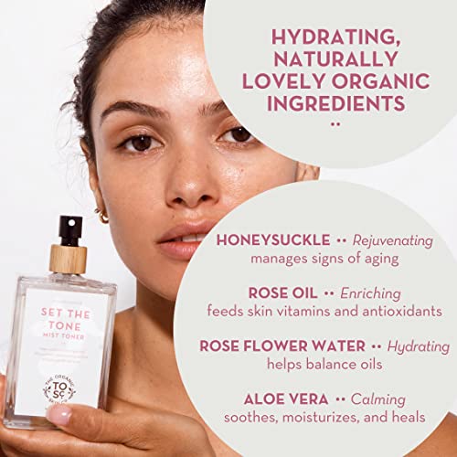 Toner For Face | Set The Tone By The Organic Skin Co. | Hydrating Toner Facial Spray | Rosewater Face Mist | Face Toner For Women And Men | Honeysuckle, Rose Oil, Rose Flower Water And Aloe Vera #TOP2
