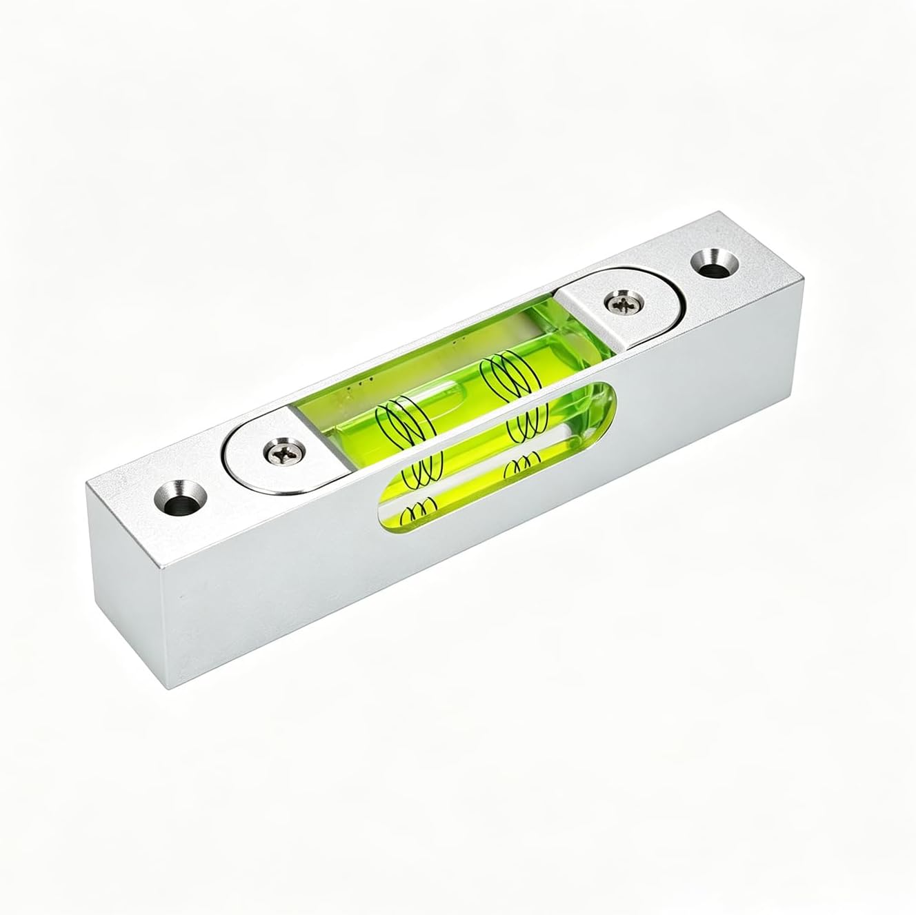 High precision aluminum alloy metal adjustable level bubble small square bar luminous magnetic length 66 hole pitch 56MM