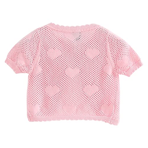 JEATHA Kids Girls Short Sleeve Floral Lace Shawl Crochet Bolero Shrug Cardigan Dress Cover Up Outerwear2