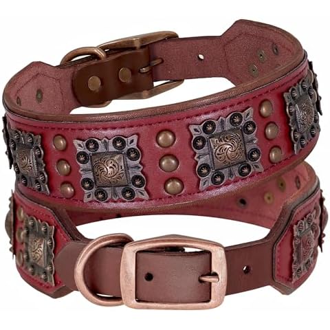 PET ARTIST Genuine Leather Dog Collar Cover