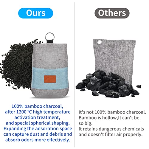 6 Pack Nature Fresh Charcoal Air Purifying Bag Charcoal Bags Odor Absorber, Closet Deodorizer Smoke Closet Car Fridge Shoe Dog Odor Bathroom Gym Refreshers Eliminator, Work From Home Essentials. #TOP3