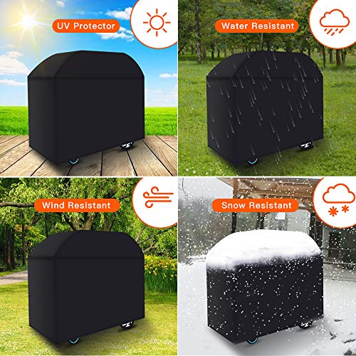 58 inch Grill Cover, Waterproof BBQ Grill Cover, Durable Large Gas Grill Cover 3-4 Burner For Weber, Brinkmann, Char Broil, Jenn Air - Outdoor Gas Grill Burner Covers - UV Resistant - Rip Proof, Black