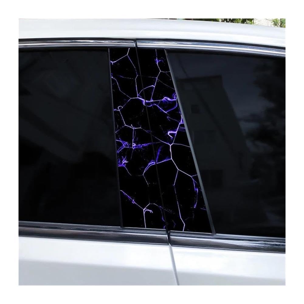 Decorative Items 2pcs Lightning Cool Car B-Pillar Stickers Cover Scratches(I)