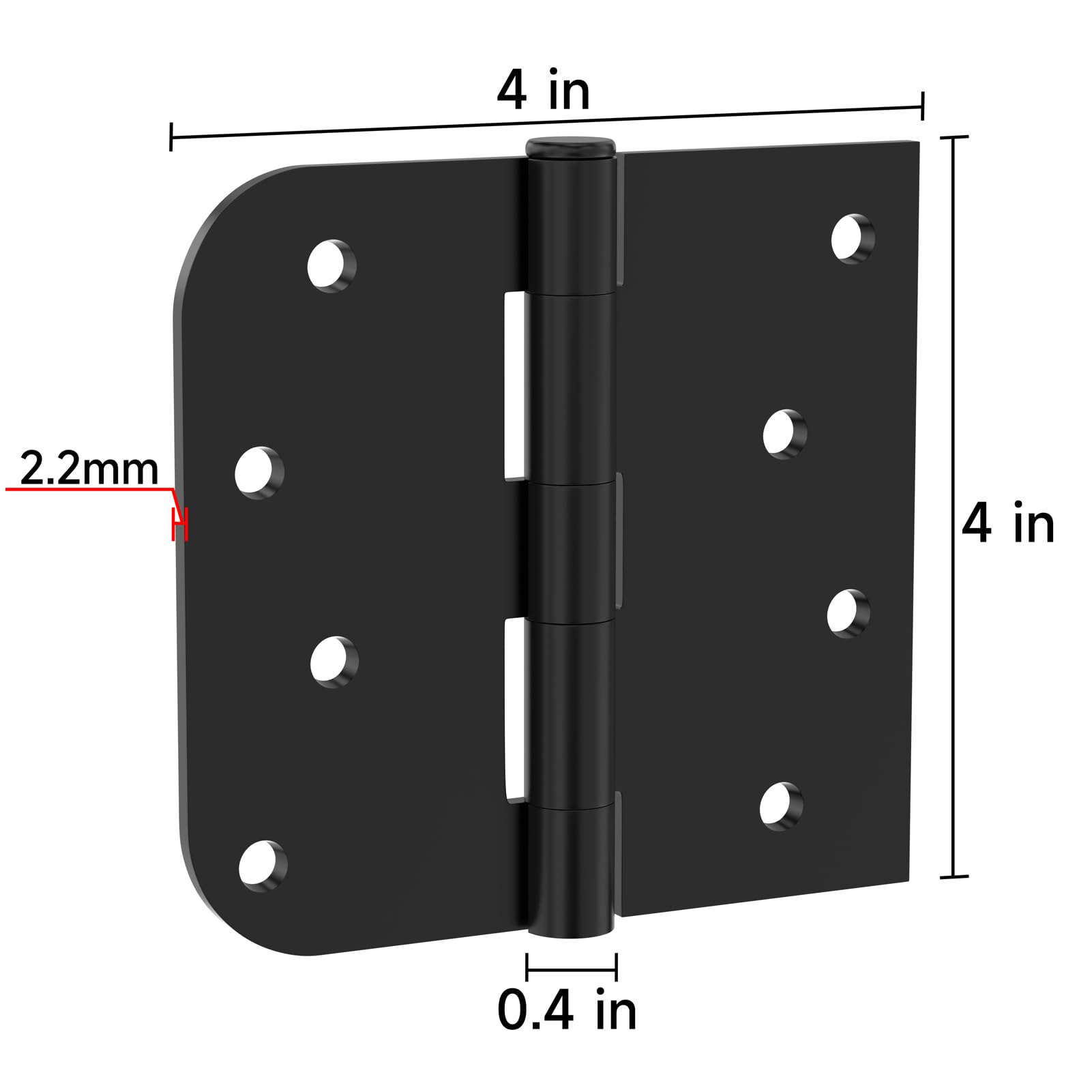 Bisagras extraíbles resistentes, bisagras de puerta exterior, bisagra de puerta de acero inoxidable (12, negro)
