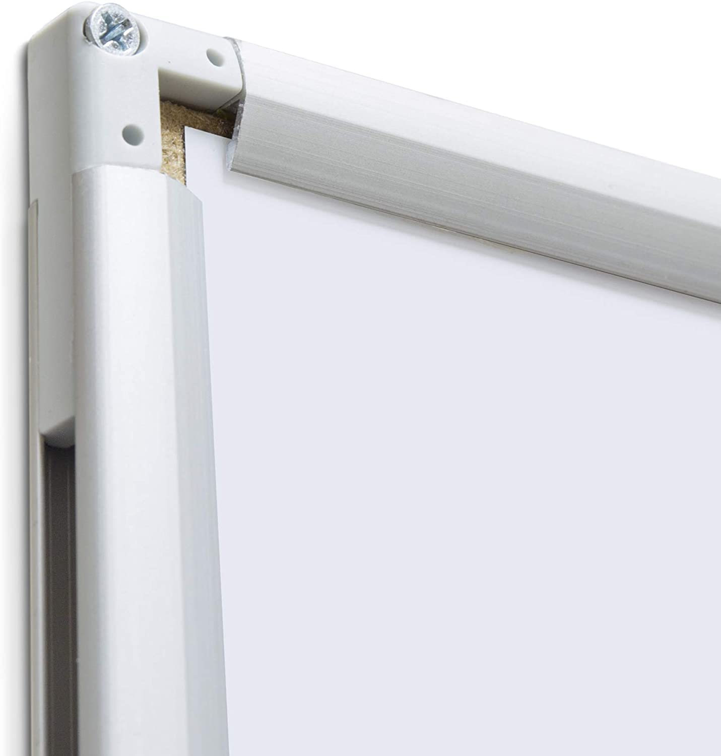 Pizarra Blanca Magnética 100 x 200 con Marco de Aluminio | Pizarra de Pared Fácil de Borrar | Lacada con Marco de Aluminio Anodizado | Para Escritura con Rotuladores. FABRICADA EN ESPAÑA.