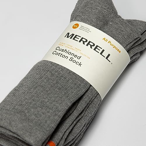 Merrell Men's and Women's Cushioned Cotton Crew Socks-3 & 6 Pairs-Breathable Mesh Comfort Zones4