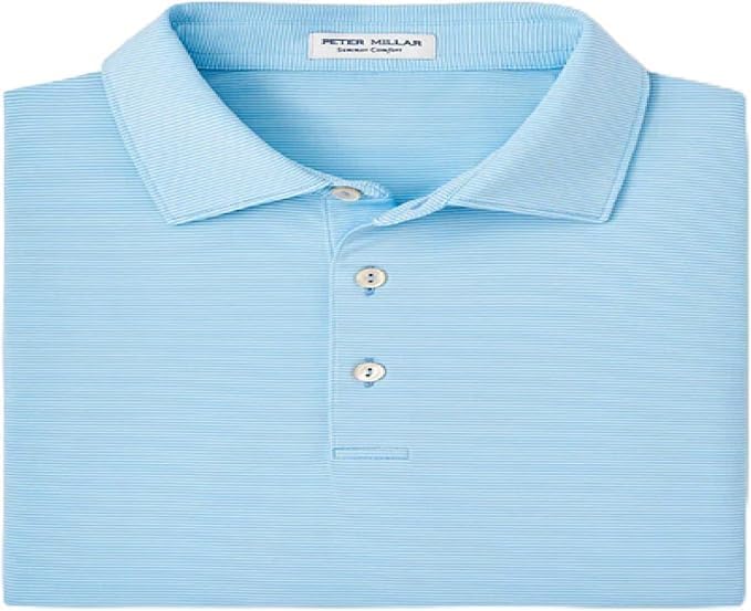 PETER MILLAR Mens Classic Fit Jubilee Performance Jersey Polo - Cottage Blue - Large