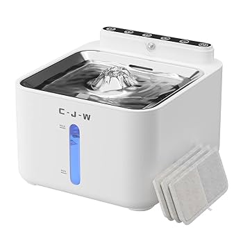Amazon | C-J-W スマート自動給水器 猫 犬 水飲み器 充電式