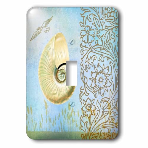 Interruptor Day Shell en Aqua Beach Theme Art 3dRose LSP_79352_1 para pared 2