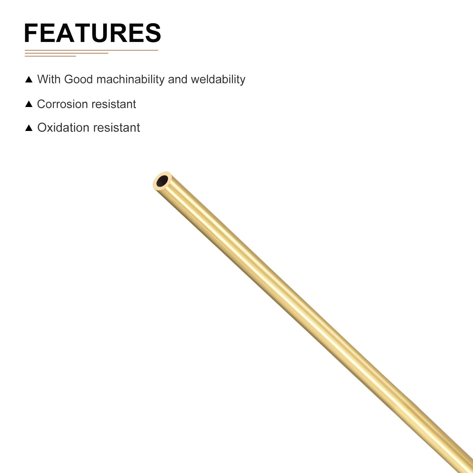 Tubo Ottone 4mm x 0.75mm x 300mm Rotondo Metallo