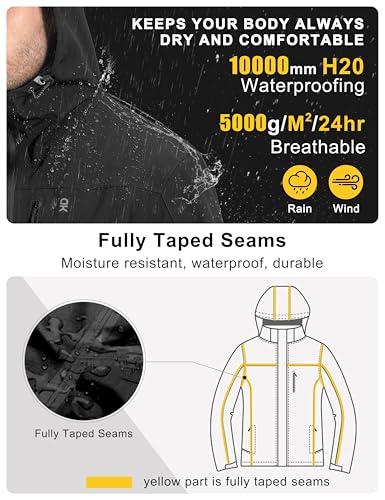 Little Donkey Andy Men's Rain Hiking Jackets Waterproof Windproof Breathable Shell Coats Travel Fishing4