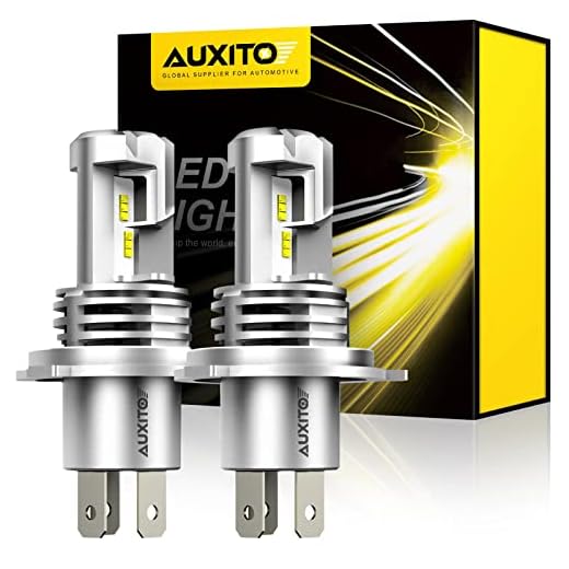 AUXITO H4 9003 HB2 LED Bulbs, 12000LM Per Set 6500K Xenon White for Halogen Replacement, Plug and Play, Pack of 2