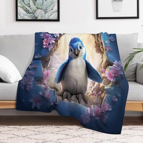 Couverture pingouin en flanelle, le cadeau doux idéal
