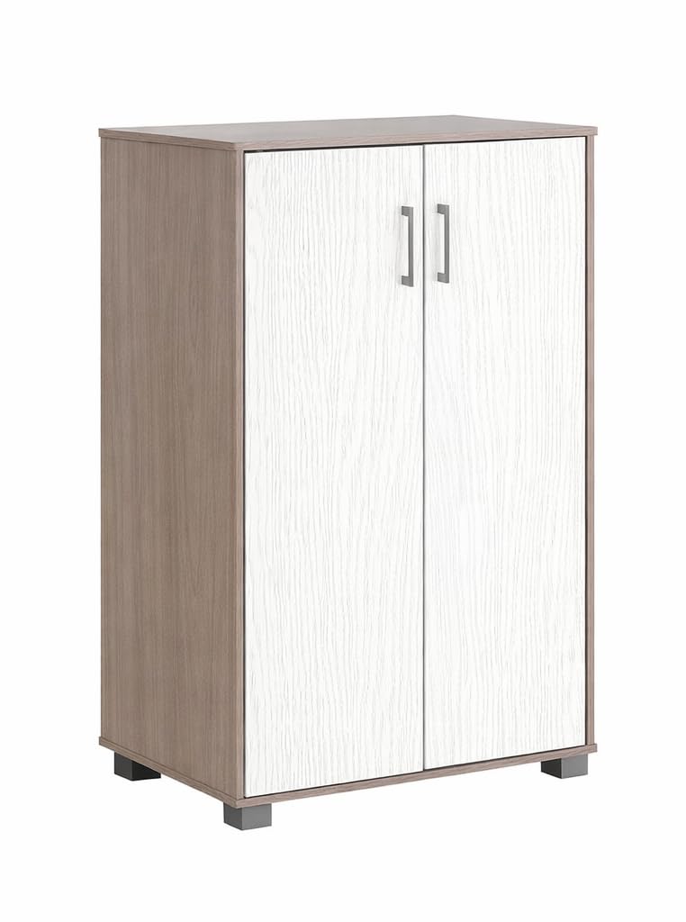 Scarpiera Mobile Multiuso con 2 Ante e 4 Ripiani Regolabili – Armadietto Salvaspazio Moderno con Piedini Rialzati – 60x36x90 cm – Per Ingresso, Bagno, Camera