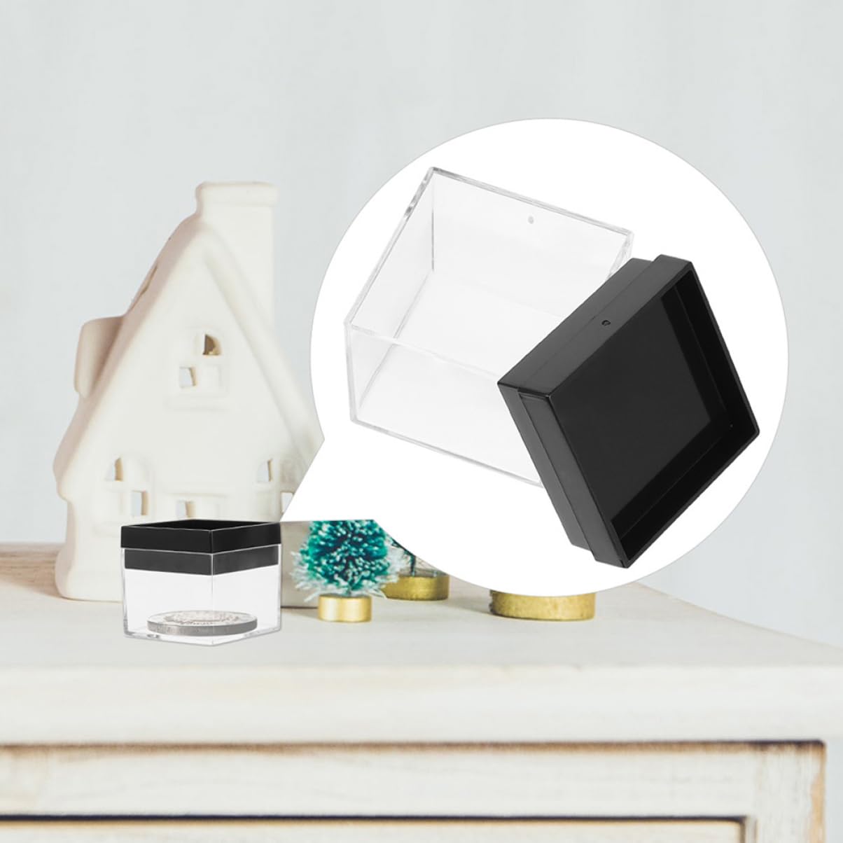 JEWEDECO 12pcs Boxes Mineral Sample Case Display Case Mineral Display Case Specimen Containers