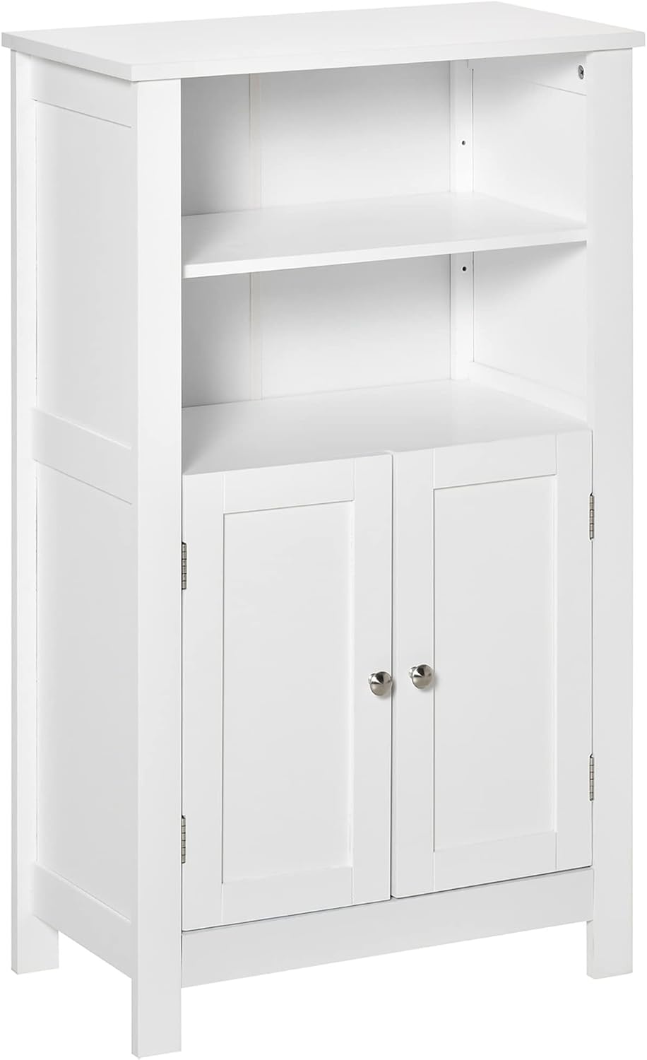 White MDF Living Room Cabinet with Adjustable Shelving